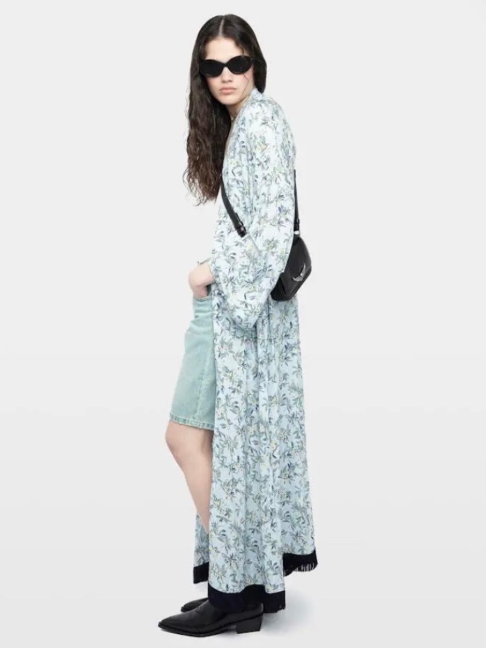 ZADIG & VOLTAIRE┆S┆FLORAL VISCOSE LONG KIMONO┆Cloud┆185